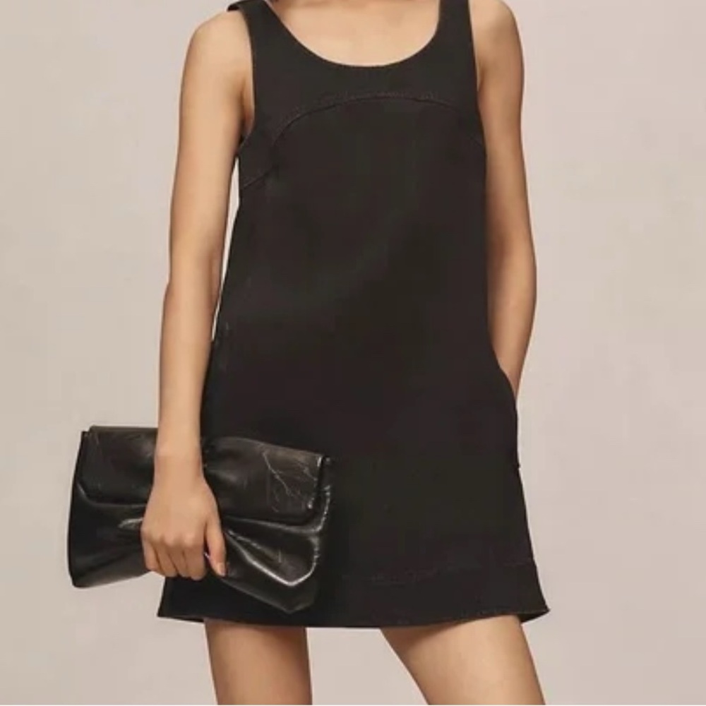 Anthropologie Black Denim Mini Dress